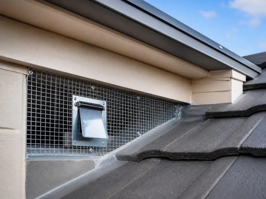 One way possum door fitted over a roof entry point in Melbourne