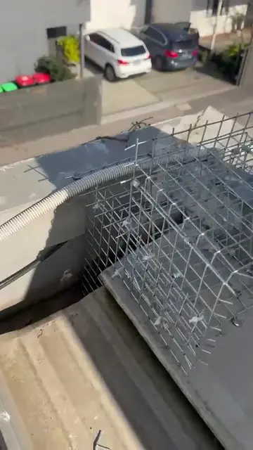 Mesh closing the gap where a possum got in over a box gutter